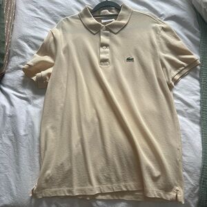 Lacoste Cream Polo Shirt Slim Fit